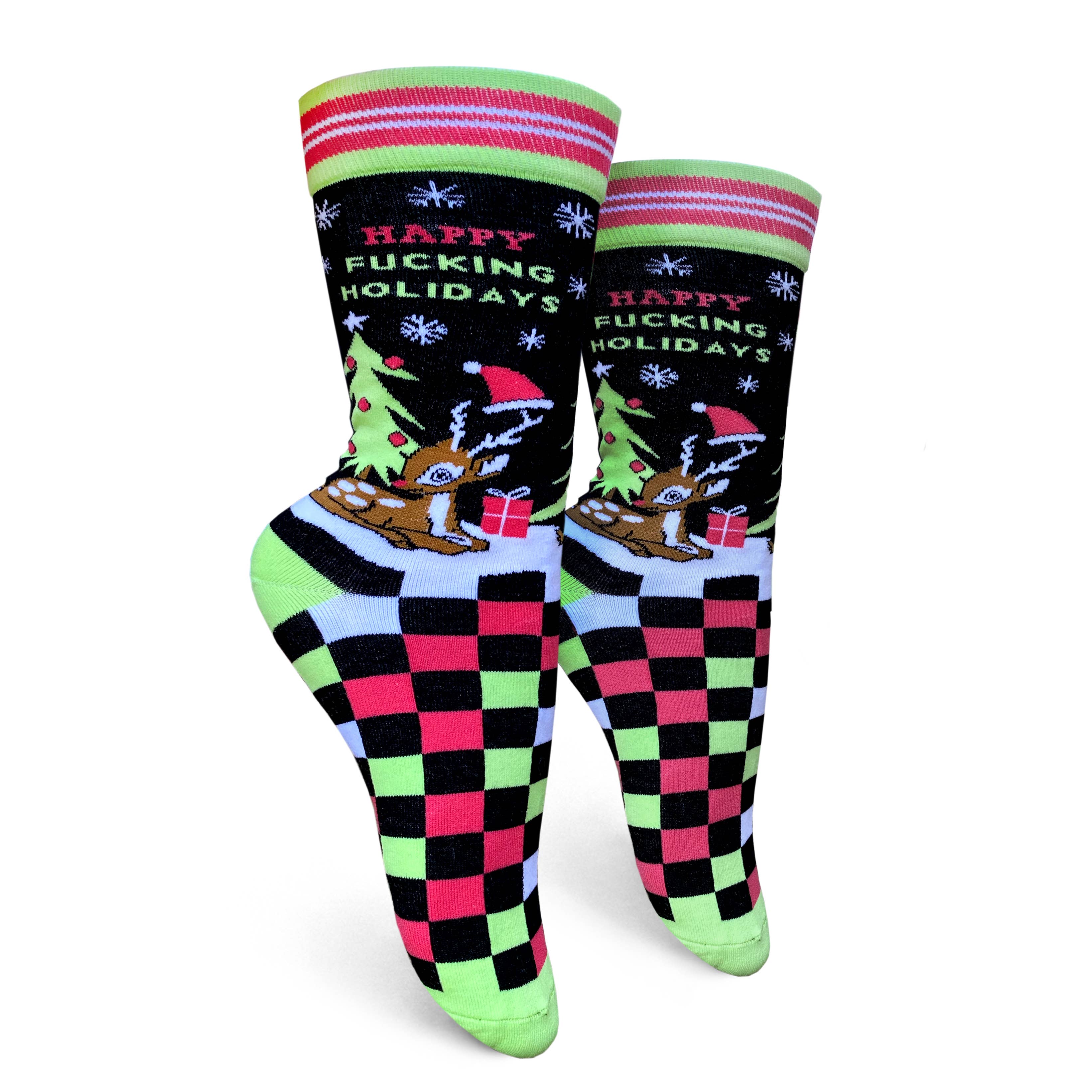 Happy Fucking Holidays Womens Crew Socks
